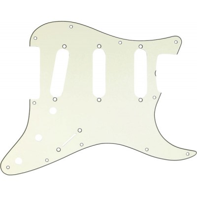PICKGUARD, STRATOCASTER S/S/S, 11-HOLE VINTAGE MOUNT (WITH TRUSS ROD NOTCH), MINT GREEN, 3-PLY