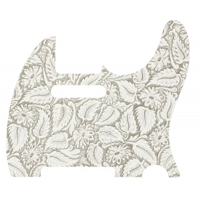 Waylon Jennings Leather Pickguard White