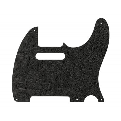 WAYLON JENNINGS LEATHER PICKGUARD BLACK