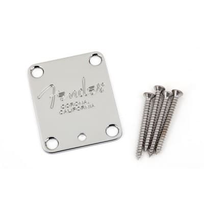 Fender 099-1445-100 Neck Plate Standard Chrome Pour Guitare