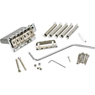6-SADDLE AMERICAN VINTAGE  STRATOCASTER TREMOLO ASSEMBLY, LEFT HANDED (CHROME) – RECONDITIONNE
