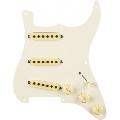 FENDER Pre-wired Strat Pickguard, Eric Sign. parchment 8 Hole Pg