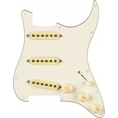 FENDER Pre-wired Strat Pickguard, Eric Sign. Parchment 11 Hole Pg