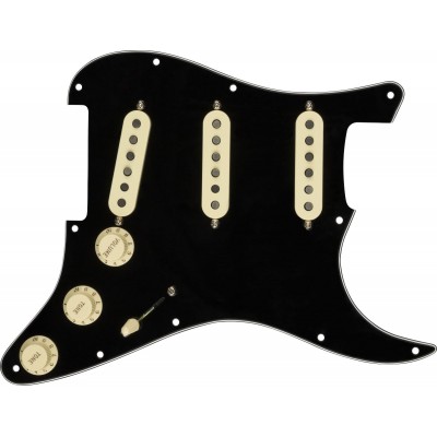 Pre-wired Strat, Custom Shop Texas Special SSS, Black 11 Hole Pg