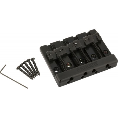 Fender HiMass 4-String Bass Bridge Assembly With Zinc Saddles Black