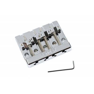 FENDER HIMASS 4-STRING BASS BRIDGE ASSEMBLY WITH BRASS SADDLES, CHROME