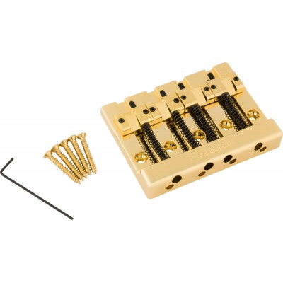 Fender HiMass 4-String Bass Bridge Assembly With Brass Saddles Gold