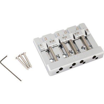 FENDER Fender HiMass String-Through 4-String Bass Bridge Assembly With Brass Saddles Chrome