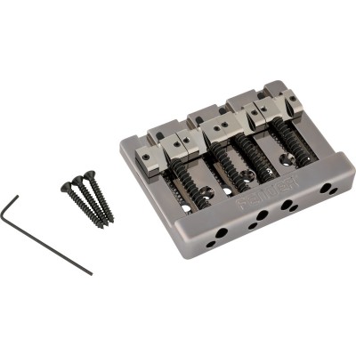 FENDER Fender HiMass String-Through 4-String Bass Bridge Assembly With Brass Saddles Black Chrome