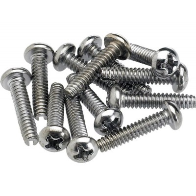 PICKUP AND SELECTOR SWITCH MOUNTING SCREWS (12) (CHROME)
