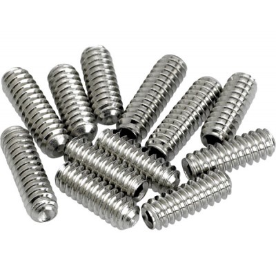AMERICAN VINTAGE STRATOCASTER/TELECASTER BRIDGE SADDLE HEIGHT ADJUSTMENT SCREWS (12) (NICKEL)