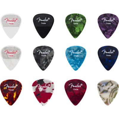 351 Dotted Celluloid Picks, 12-Pack, Thin