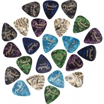 FENDER 351 SHAPE PREMIUM PICKS -24 COUNT PACK, Multi-Color