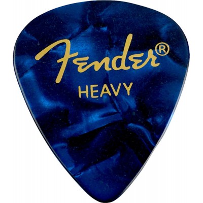 FENDER PREMIUM CELLULOID 351 SHAPE PICKS, HEAVY, BLUE MOTO LA PIECE