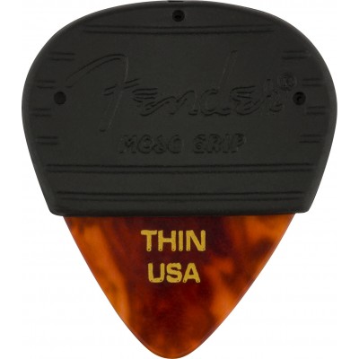 FENDER MOJO GRIP PICKS, CELLULOID, THIN, 3-PACK, TORTOISESHELL