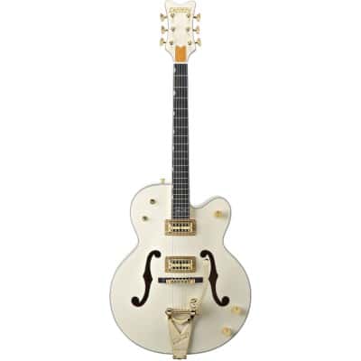 GRETSCH GUITARS G6136-1958 STEPHEN STILLS SIGNATURE WHITE FALCON WITH BIGSBY EBO, AGED WHITE