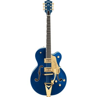 GRETSCH GUITARS G6120TG PLAYERS EDITION NASHVILLE HOLLOW BODY WITH STRING-THRU BIGSBY AND GOLD HARDWARE EBO, AZURE M