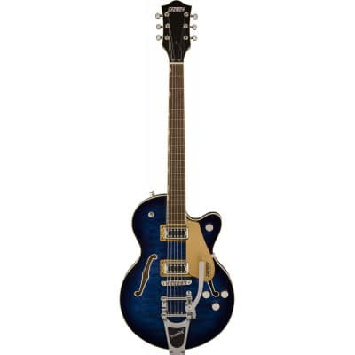 G5655T-QM ELECTROMATIC CENTER BLOCK JR. SINGLE-CUT QUILTED MAPLE WITH BIGSBY HUDSON SKY