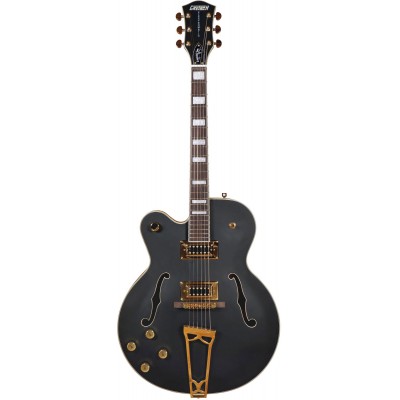 G5191BK TIM ARMSTRONG SIGNATURE ELECTROMATIC HOLLOW BODY, LHED, GOLD HARDWARE, FLAT BLACK