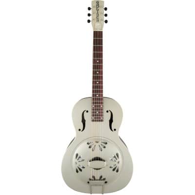 G9201 HONEY DIPPER ROUND-NECK, BRASS BODY BISCUIT CONE RESONATOR GUITAR, SHED ROOF FINISH