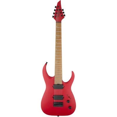 Jackson Guitars Usa Signature Misha Mansoor Juggernaut Ht7 Caramelized Flame Maple Fingerboard Satin Red