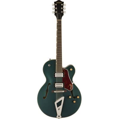 G2420 STREAMLINER HOLLOW BODY WITH CHROMATIC II LRL BROAD\'TRON BT-3S PICKUPS CADILLAC GREEN