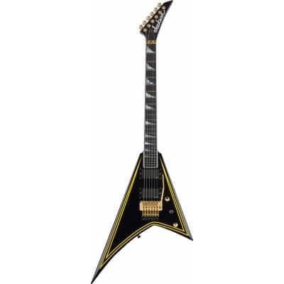 JACKSON GUITARS MJ SERIES RHOADS RR24MG EBO BLACK WITH YELLOW PINSTRIPES