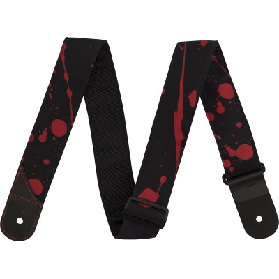 JACKSON GUITARS Sangle Anti-éclaboussures Noire et Rouge 2" ,33 M)