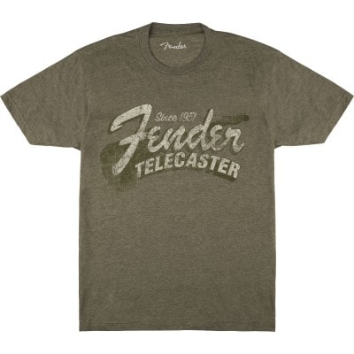 FENDER SINCE 1951 TELECASTER T-SHIRT, MILITARY HEATHER GREEN, L