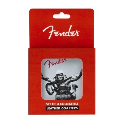 FENDER VINTAGE ADS 4-PK COASTER SET BLACK AND WHITE