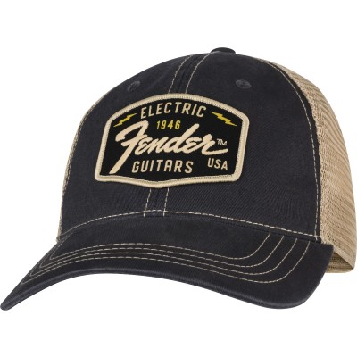 Fender Transition Logo Patch Hat, Black/Stone One Size