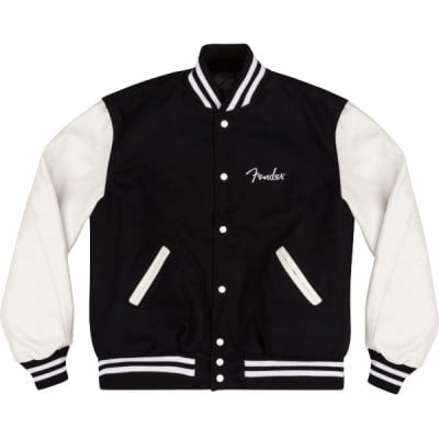 CUSTOM SHOP VARSITY JACKET, BLACK/WHITE, XL