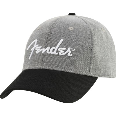 FENDER HIPSTER DAD HAT, GRAY AND BLACK, ONE SIZE FITS MOST