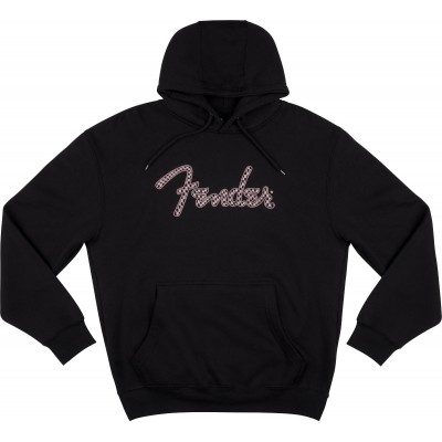FENDER Spaghetti Logo Wavy Checker Hoodie, Pink Checker, XXL