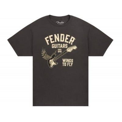 FENDER WINGS TO FLY T-SHIRT VINTAGE BLACK M