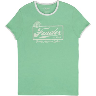 Fender Beer Label Men'S Ringer Tee, Sea Foam Green/White, Xl