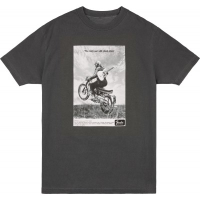 Vintage Ad Biker Tee, Graphite, L