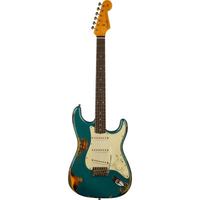 61 STRAT HEAVY RELIC RW AGED OCEAN TURQUOISE OVER 3-COLOR SUNBURST