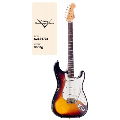 60 Stratocaster Heavy Relic Rw 3-Color Sunburst
