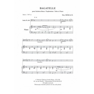 MEREAUX MAX - BAGATELLE - TUBA & PIANO