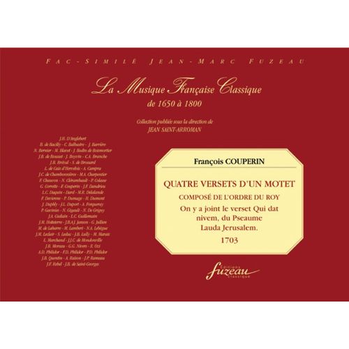 ANNE FUZEAU PRODUCTIONS COUPERIN F. - QUATRE VERSETS D