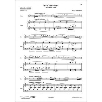 BERNARD PATRICE - IRISH VARIATIONS - FLUTE and PIANO