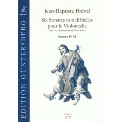 BREVAL J. B. - SIX SONATES NON DIFFICILES OP. 40 VOL. 2 - VIOLONCELLE ET BC 