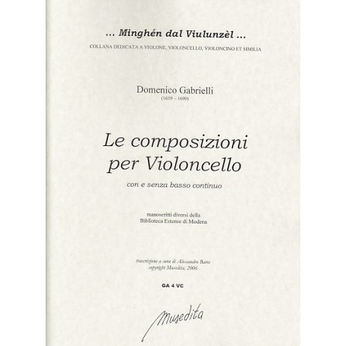  Gabrielli Domenico - Le Composizioni Per Violoncello