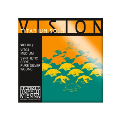 THOMASTIK STRINGS VIOLIN VISION TITANIUM SOLO SYNTHETIC CORE MEDIUM VIT04