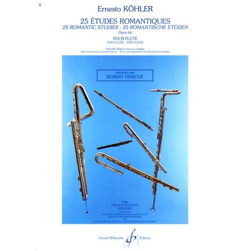 BILLAUDOT KOHLER ERNESTO - 25 ETUDES ROMANTIQUES OP.66 - FLUTE