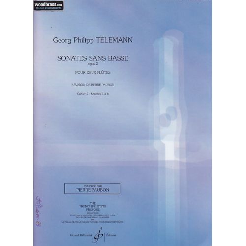 BILLAUDOT Telemann GEORG-philipp - Sonates Sans Basse Op.2 Vol.2 - Deux Flûtes