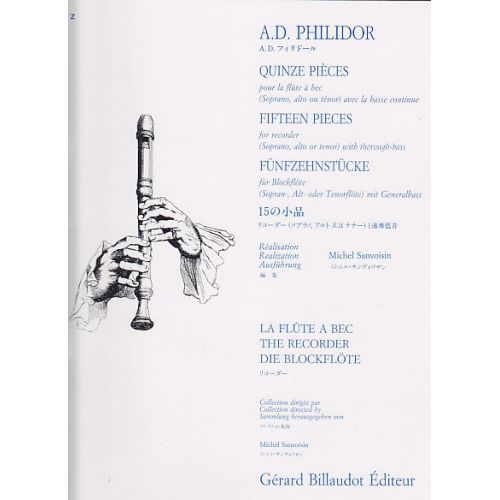 BILLAUDOT PHILIDOR A-D - QUINZE PIECES - FLUTE A BEC ET PIANO