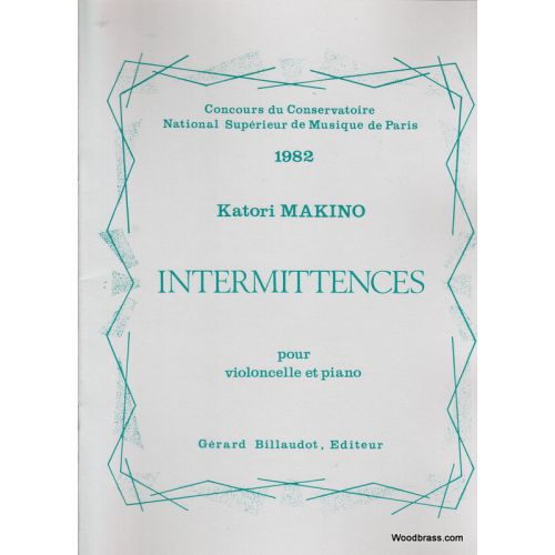 BILLAUDOT MAKINO K. - INTERMITTENCES POUR VIOLONCELLE & PIANO