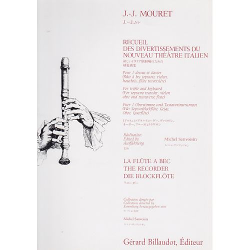 MOURET JEAN-JOSEPH - RECUEIL DES DIVERTISSEMENTS DU NOUVEAU THEATRE ITALIEN - FLUTE A BEC, PIANO